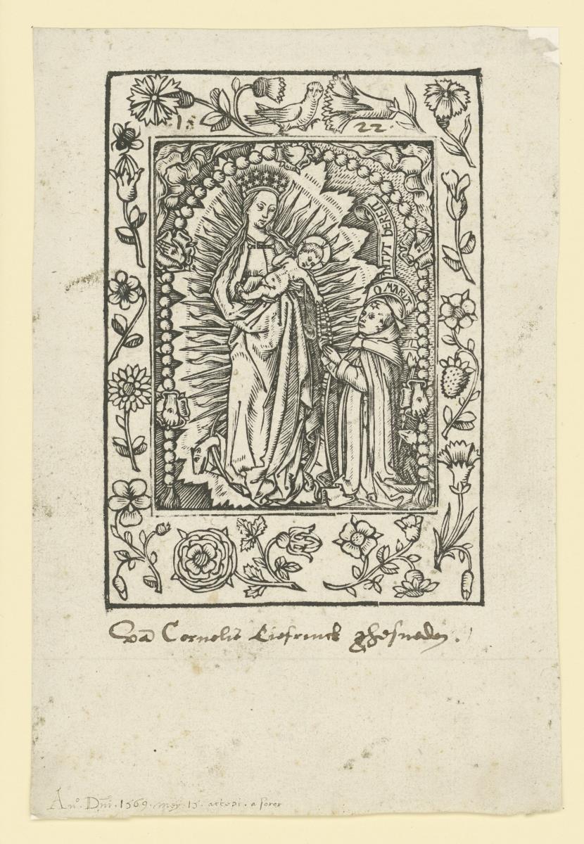 Maria im Rosenkranz mit dem Hl. Bernard