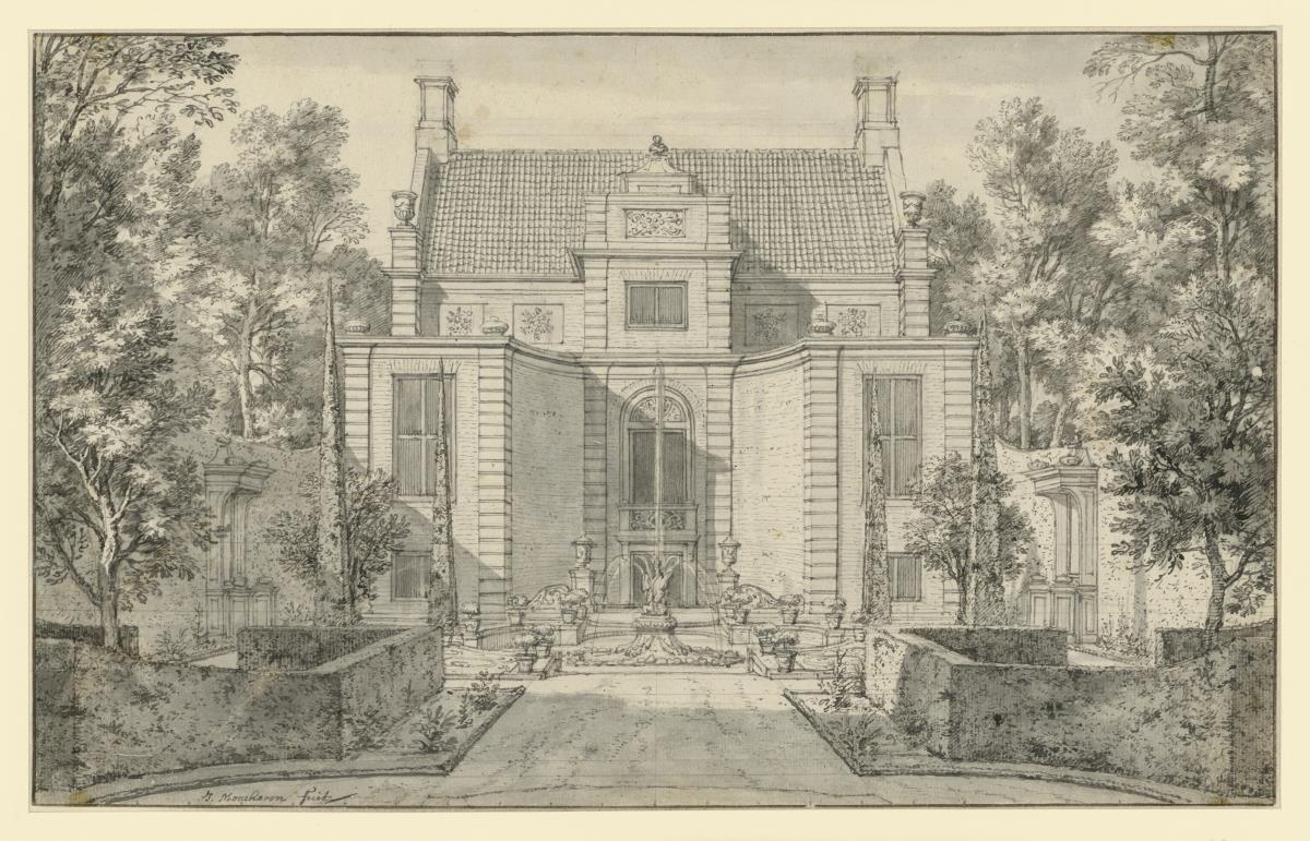 Gartenansicht eines vornehmen holländischen Hauses