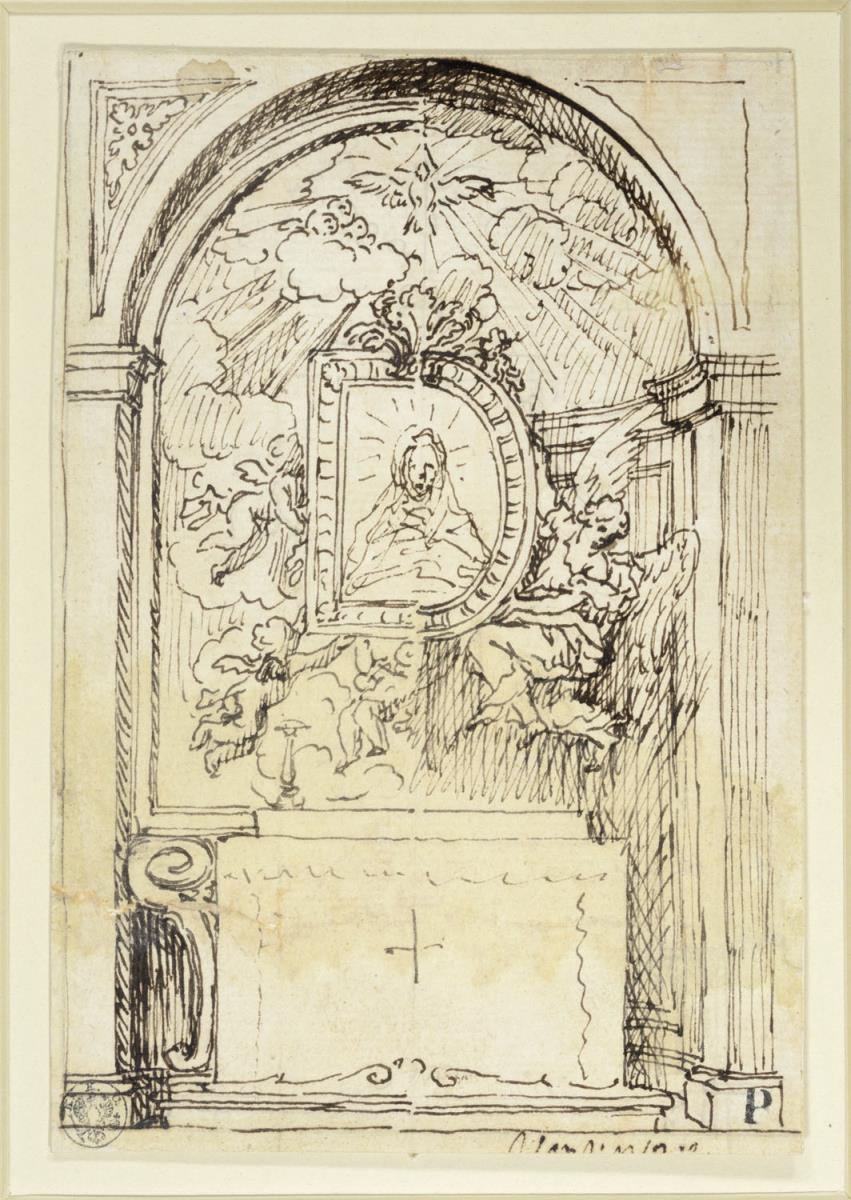 Altar, von halbrunder Nische umgeben