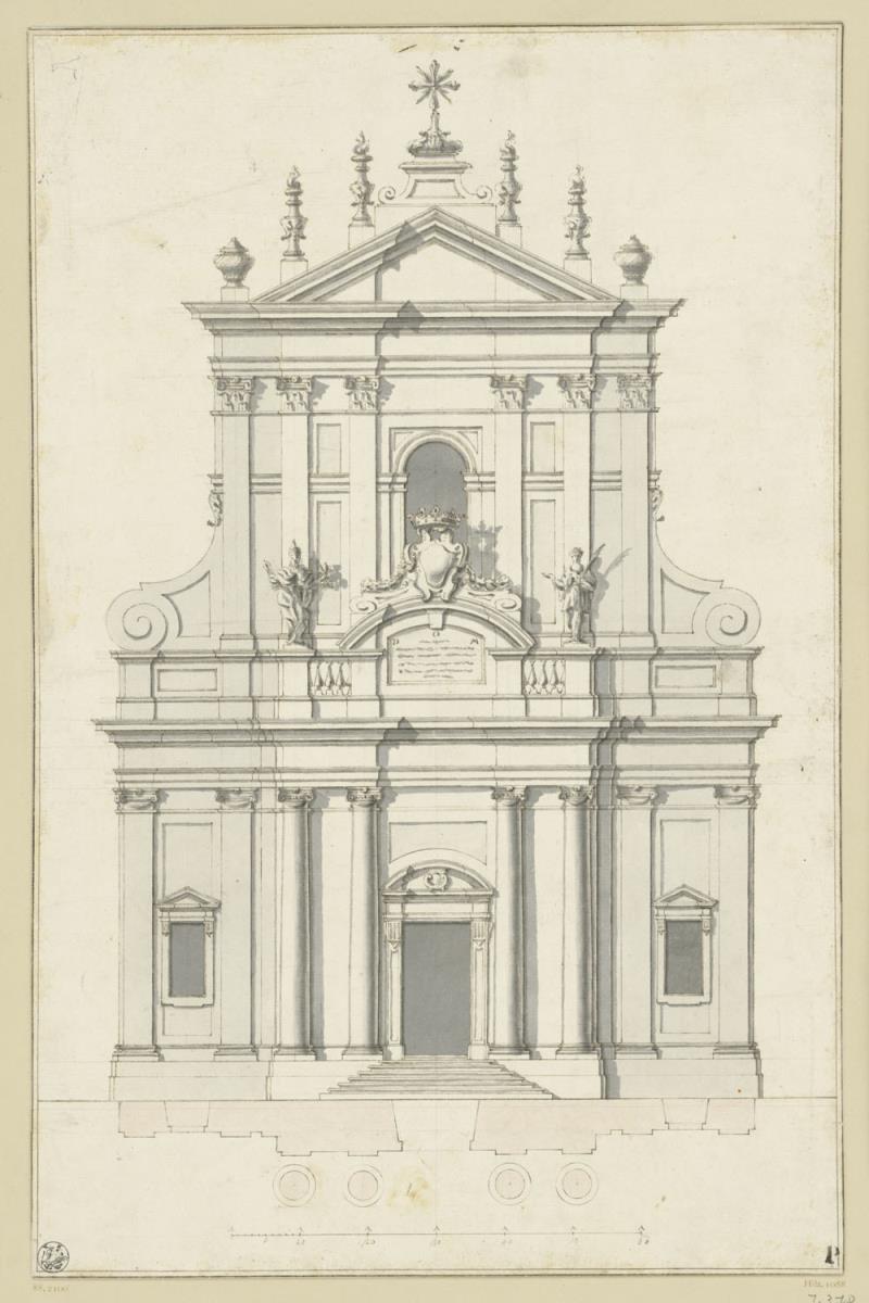 Kirchenfassade, Aufriss, Grundriss