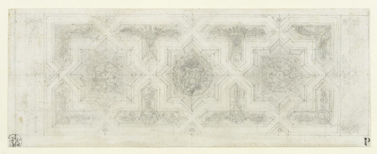 Deckenentwurf für den Palazzo Falconieri, Frascati, Detail Deckenstreifen