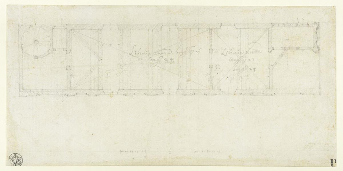Grundriss des obersten Stockwerks des Konvent von S. Carlo alle Quattro Fontane