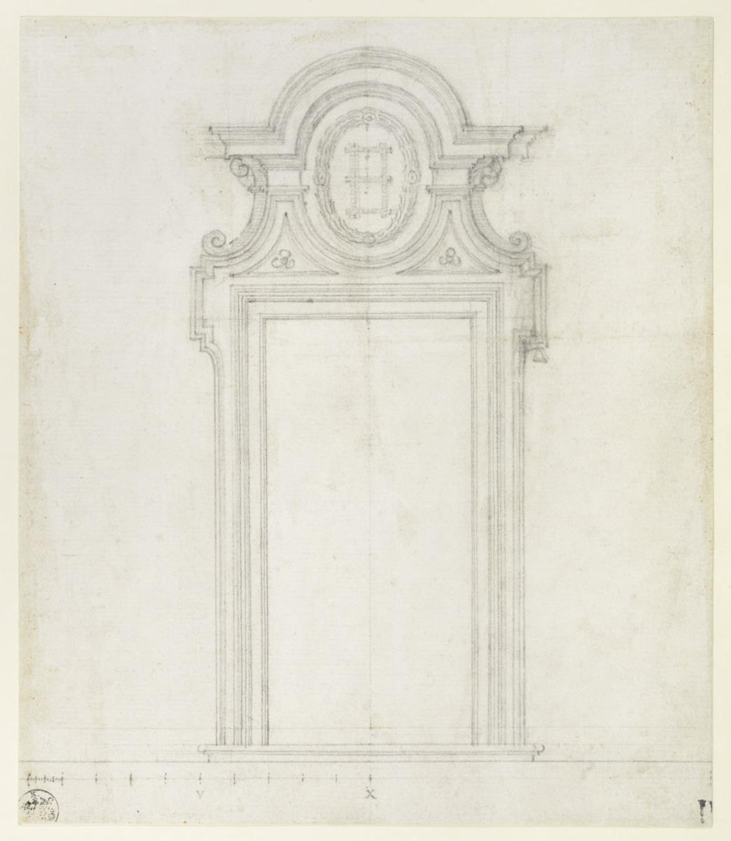 architektonische Details, Türeinfassung mit Falconieri-Wappen