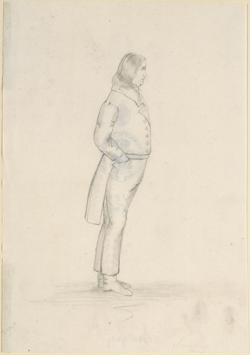 Friedrich Carl von Savigny, stehend im Profil nach rechts