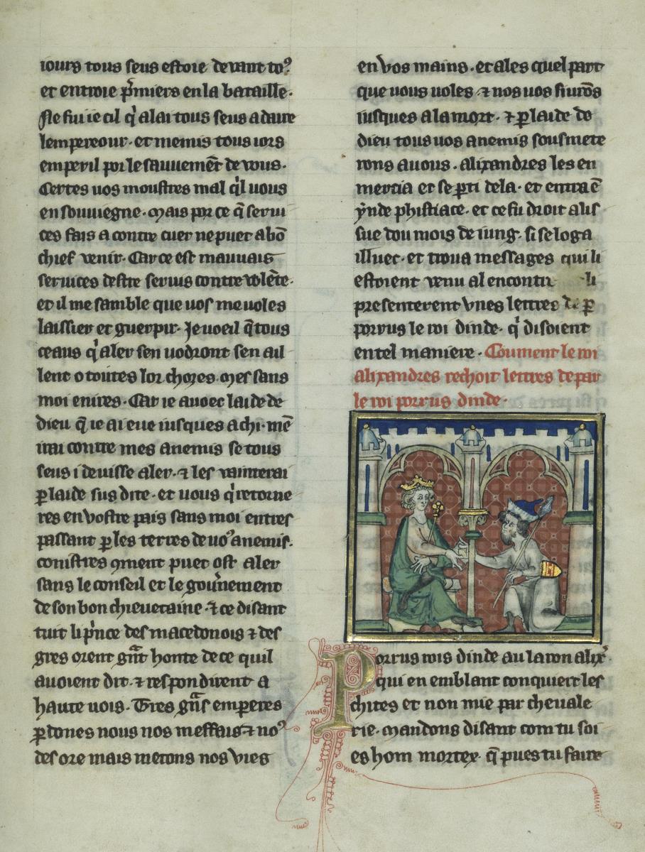 Alexander-Roman. Wie König Alexander Briefe von König Porus von Indien bekommt