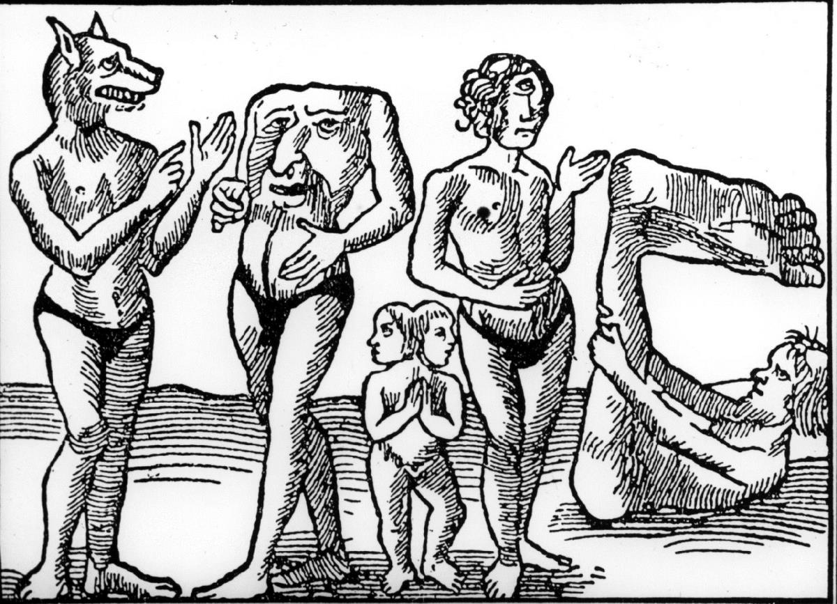 Hundsköpfige, Kopflose, Einäugige, Fußschattner (Herodot)