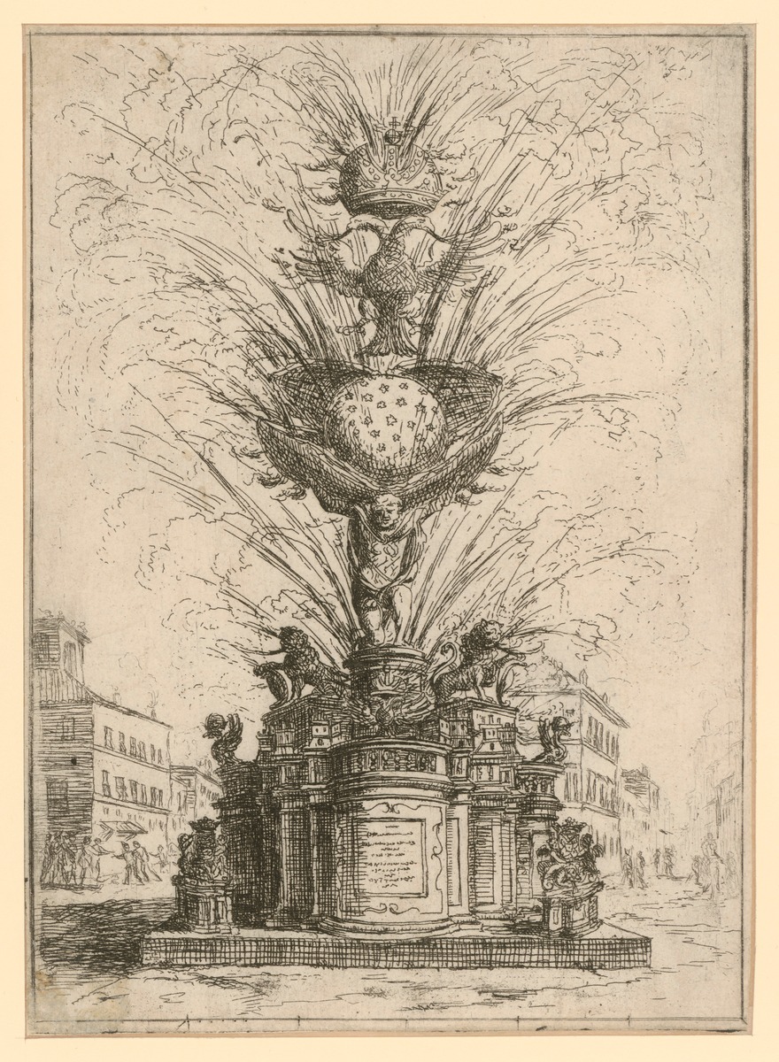 Atlas mit Feuerwerk