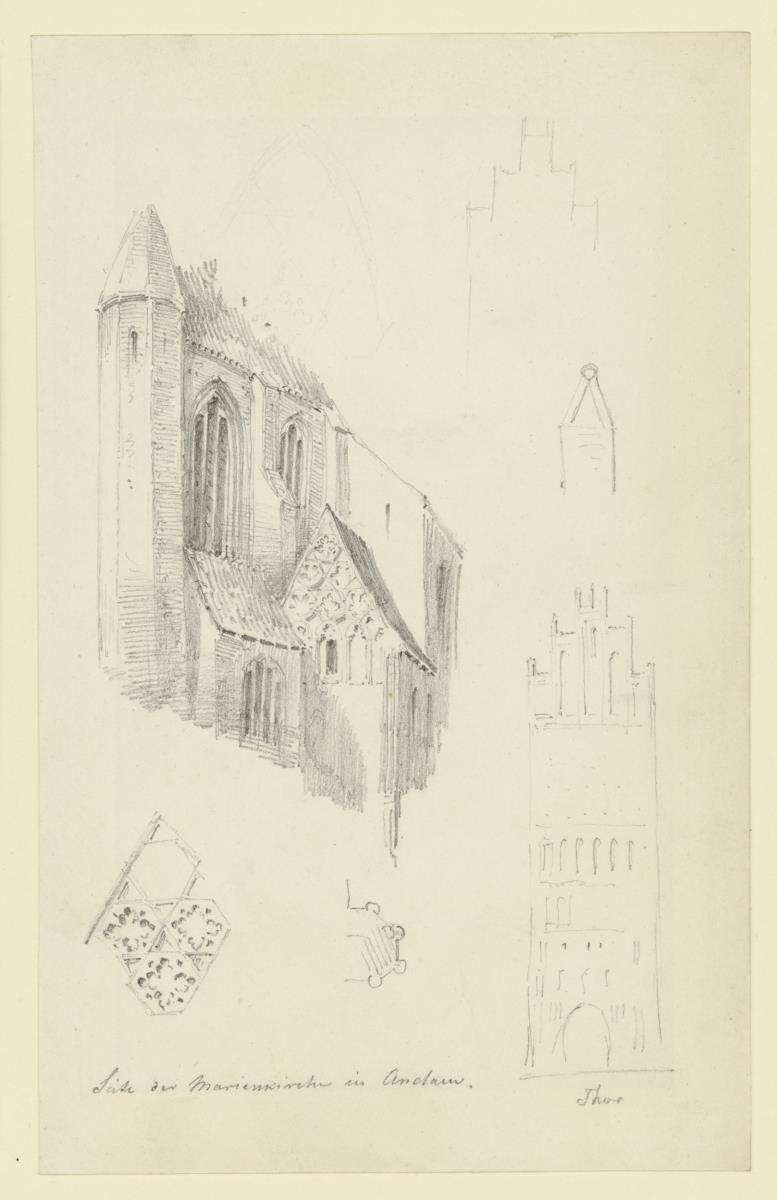 Anklam, Marienkirche Seitenansicht, Architekurdetails