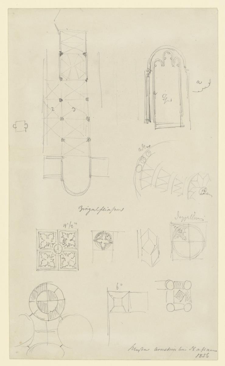 Arnstein, Grundriß und Architekturdetails des ehemaligen  Prämonstratenserklosters Arnstein bei Nassau