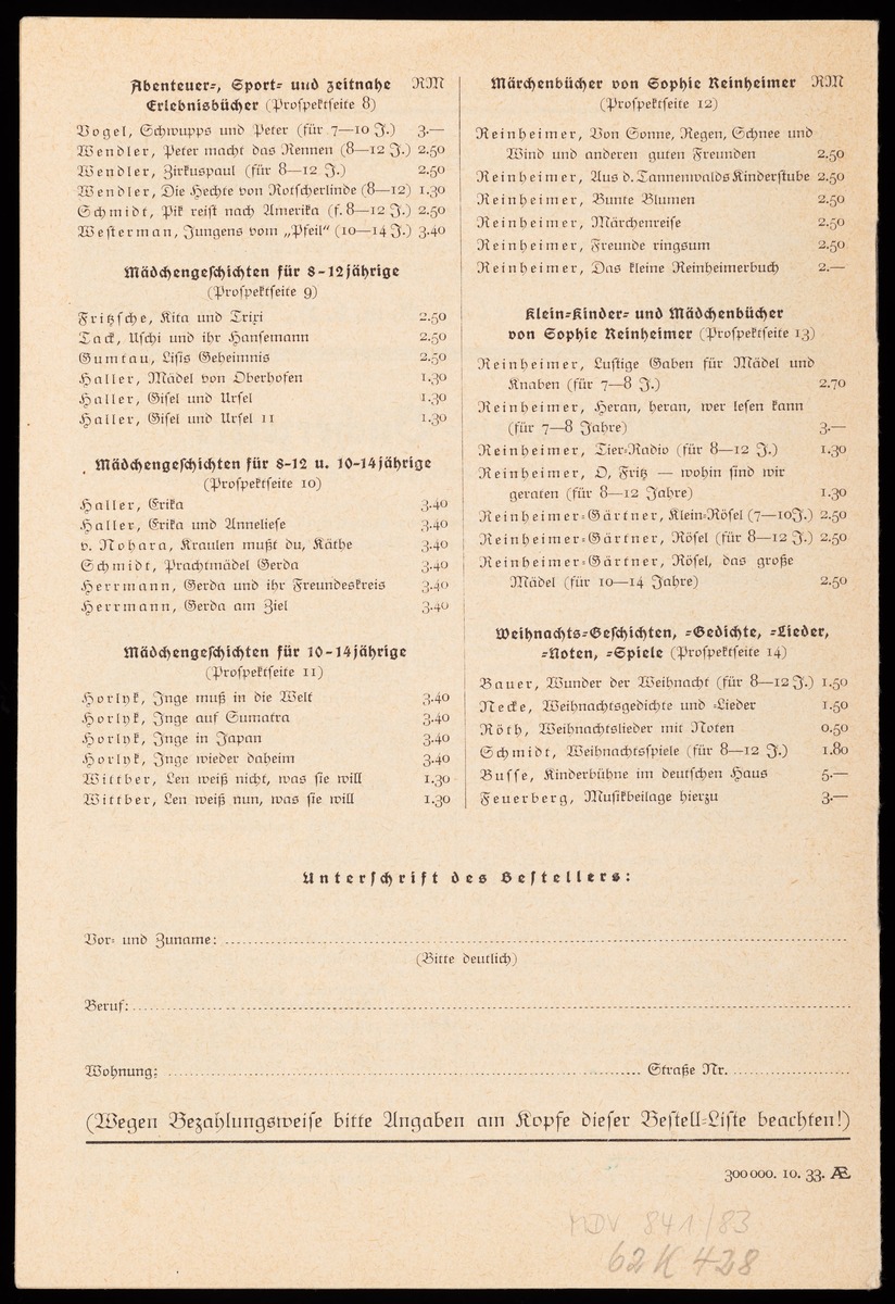Für die ganze Hitlerjugend. Schneider Bücher!