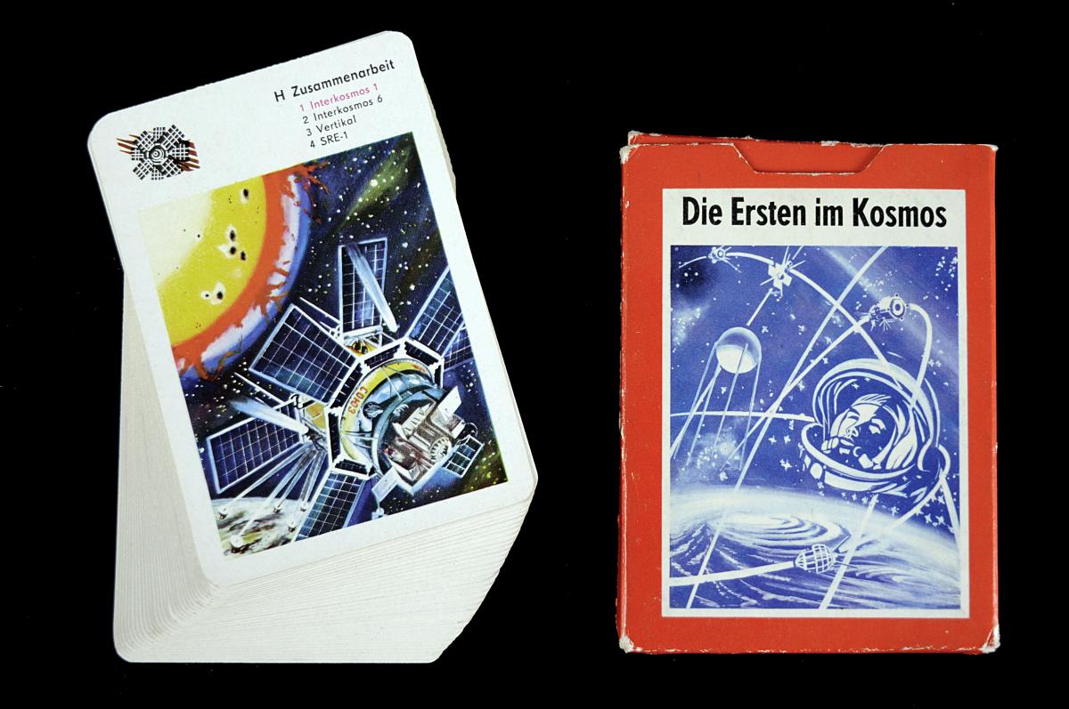 Die Ersten im Kosmos", Ein Quartettspiel über die sowjetische Weltraumforschung.