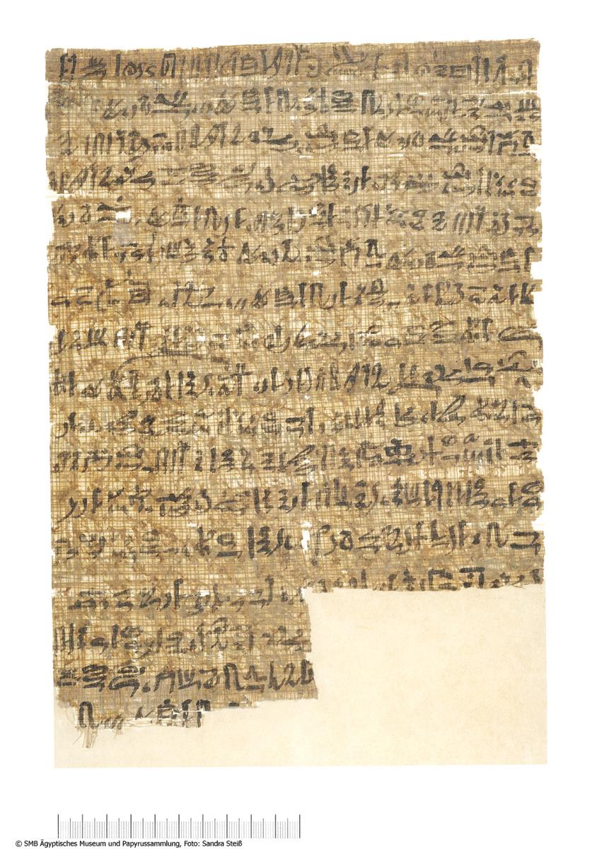 Hieratischer Papyrus mit dem Protokoll einer Inspektion von Gräbern