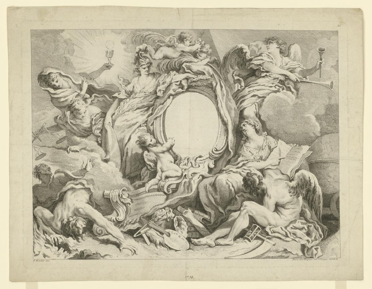 Blatt 12 aus: Livre De Cartouches ... F. Boucher inv. A Paris chez Huquier ...