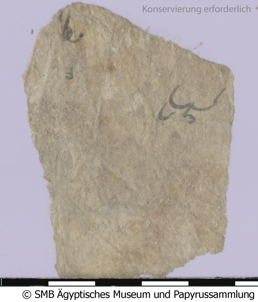 Arabisches Papier mit einer Liste mit griechischen Zahlen