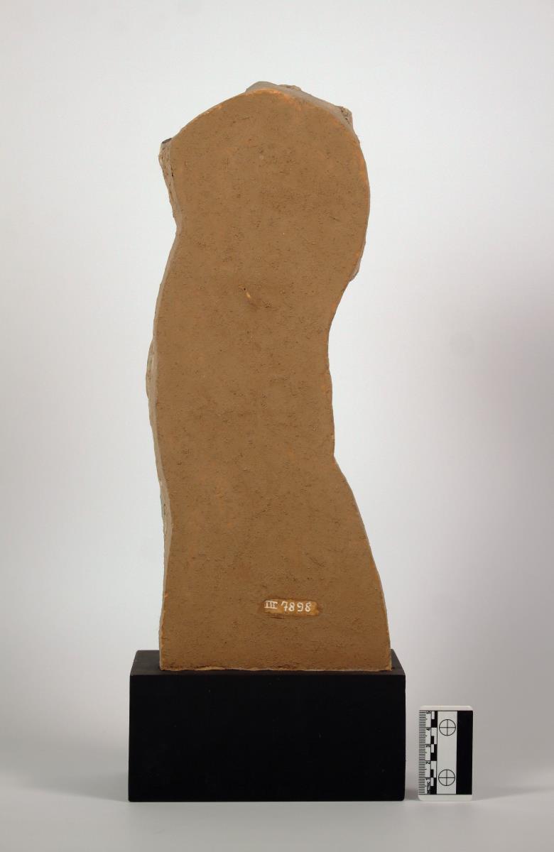 Reliefstatuette kopflos, stehende männliche Figur