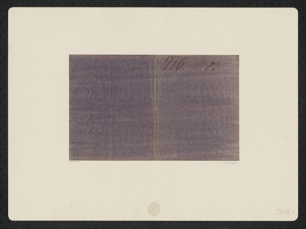 Geprägtes Papier (Bandelwerk und Ranken mit stilisierten Blüten)