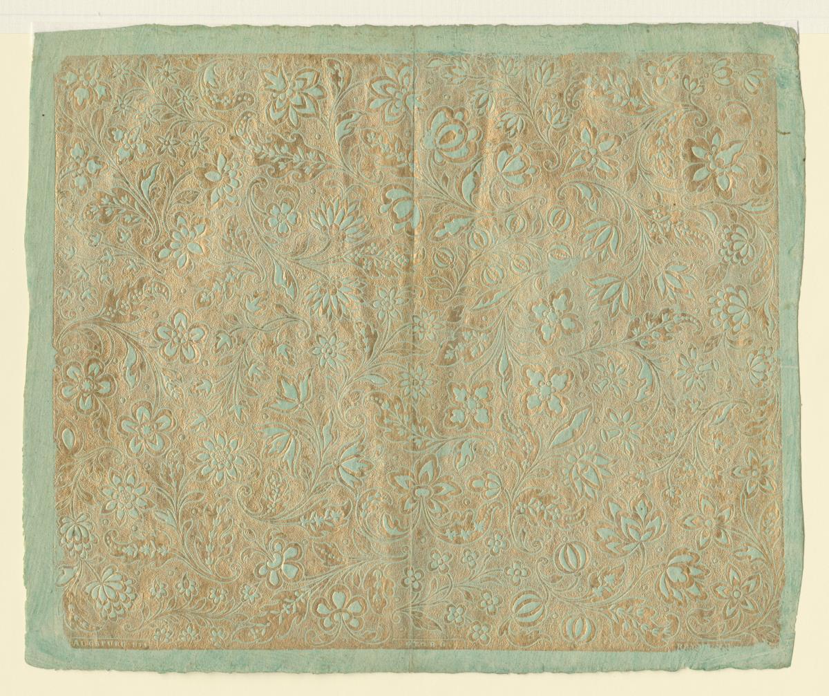 Brokatpapier (Ranken mit Blüten und Früchten)
