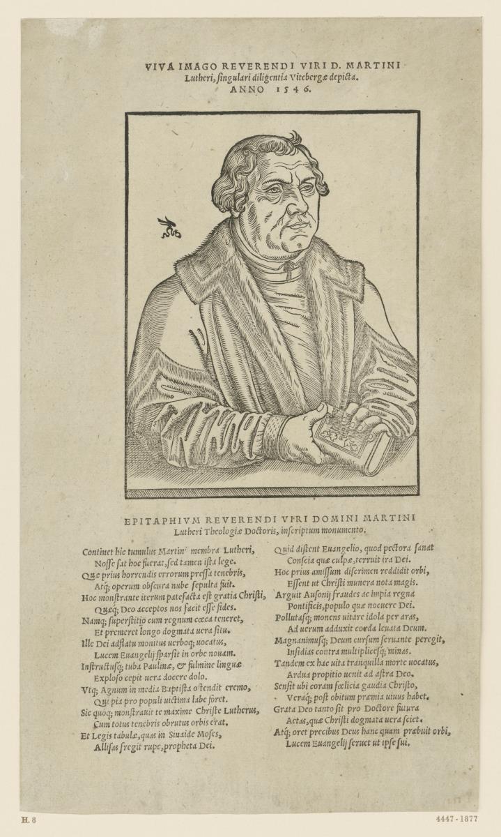 Martin Luther in Halbfigur nach rechts