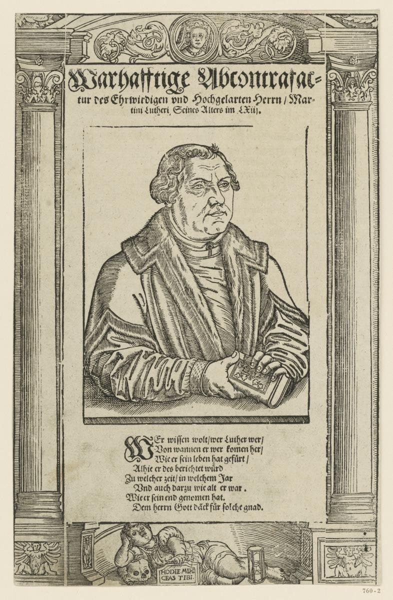 Martin Luther in Halbfigur nach rechts