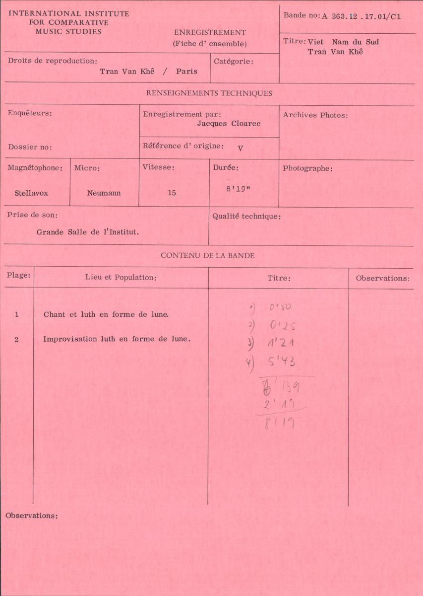 Viet Nam du Sud / Tran Van Khê
