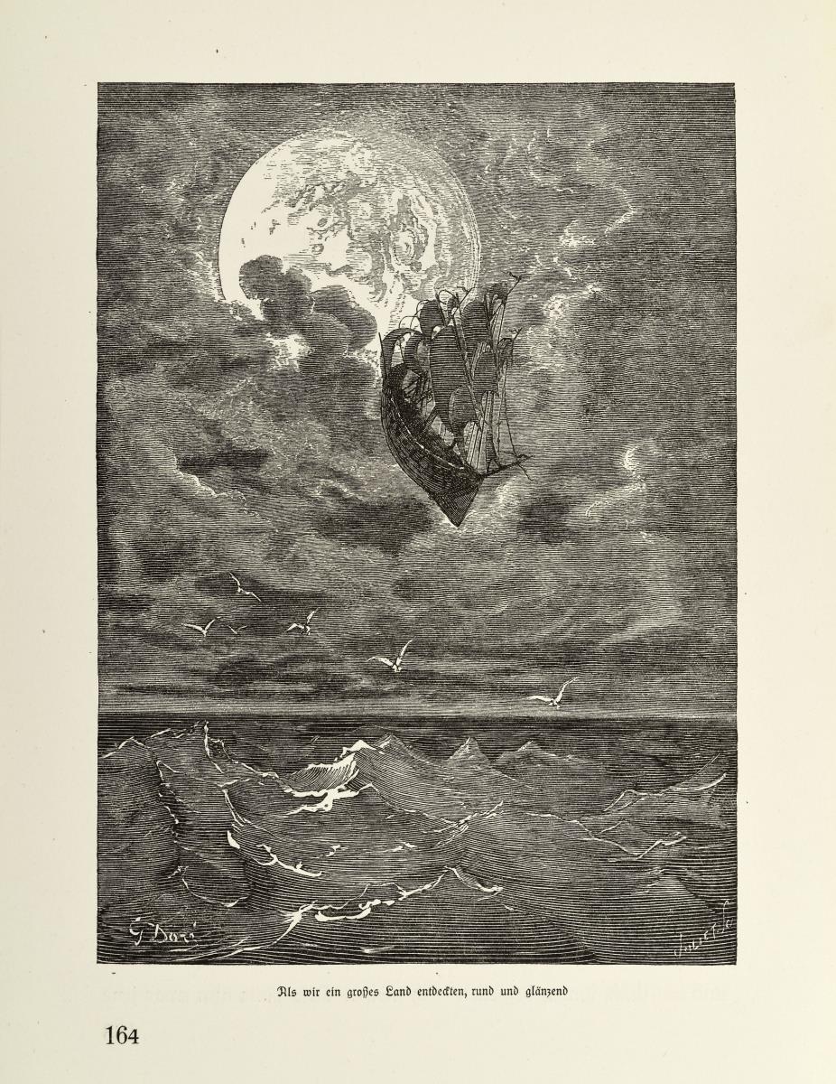Reise zum Mond. In: Wunderbare Reisen zu Wasser und zu Lande - Feldzüge und lustige Abenteuer des Freiherrn von Münchhausen [...]