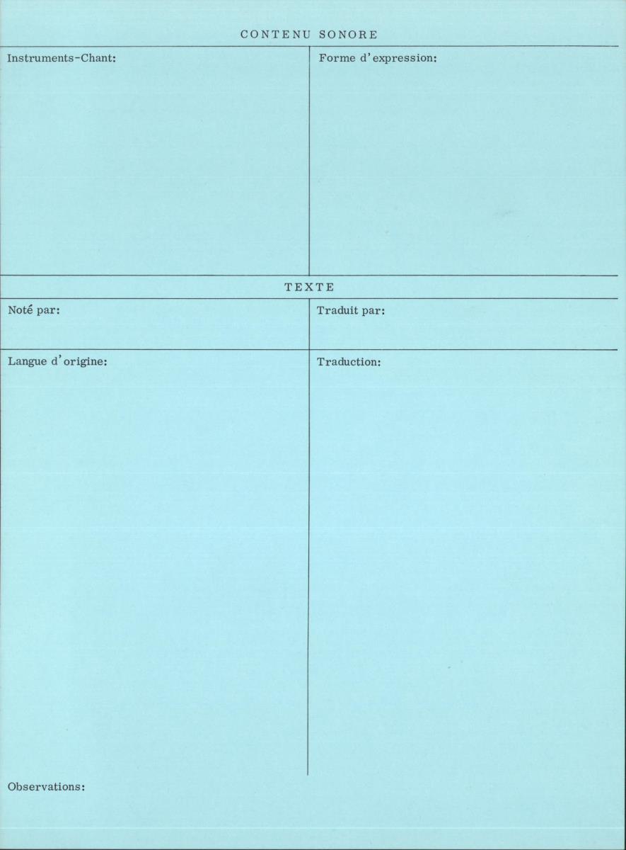 Arom I, 1979 - Aka, Repertoire