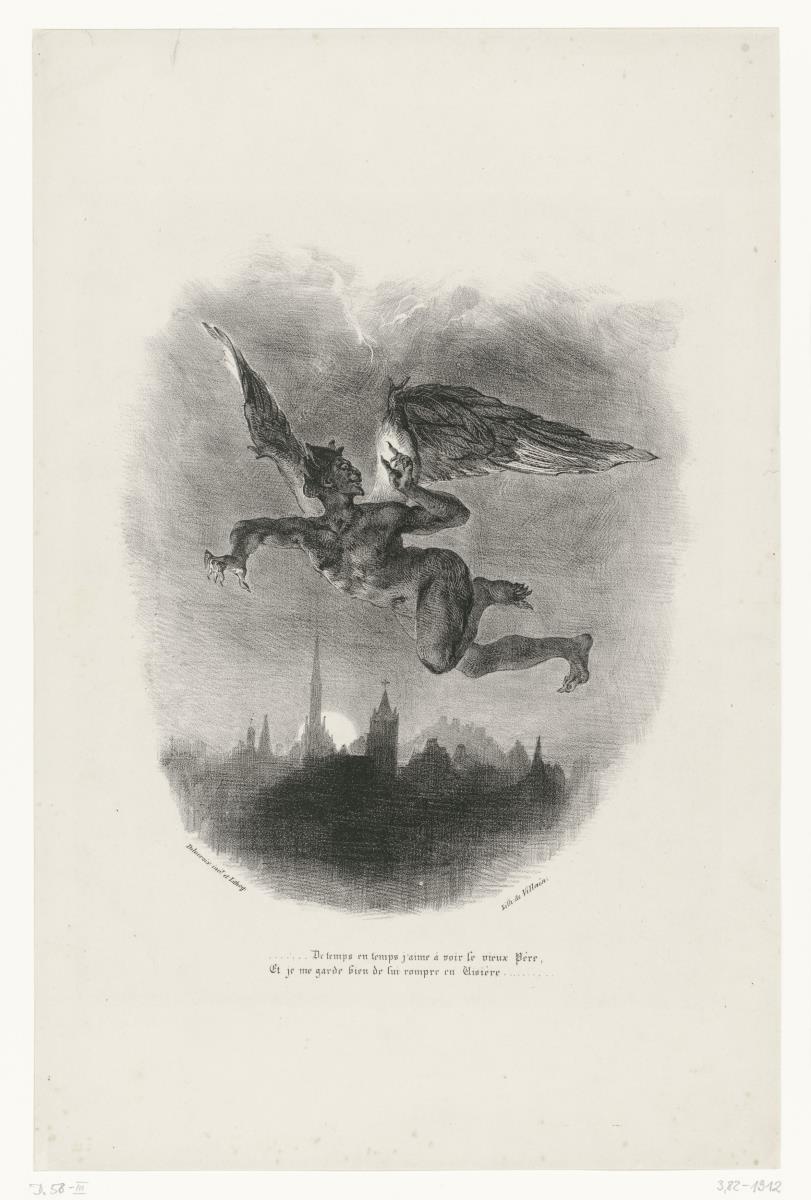 Mephisto in den Lüften / Méphistophélès dans les airs. Illustration zu Goethe: Faust