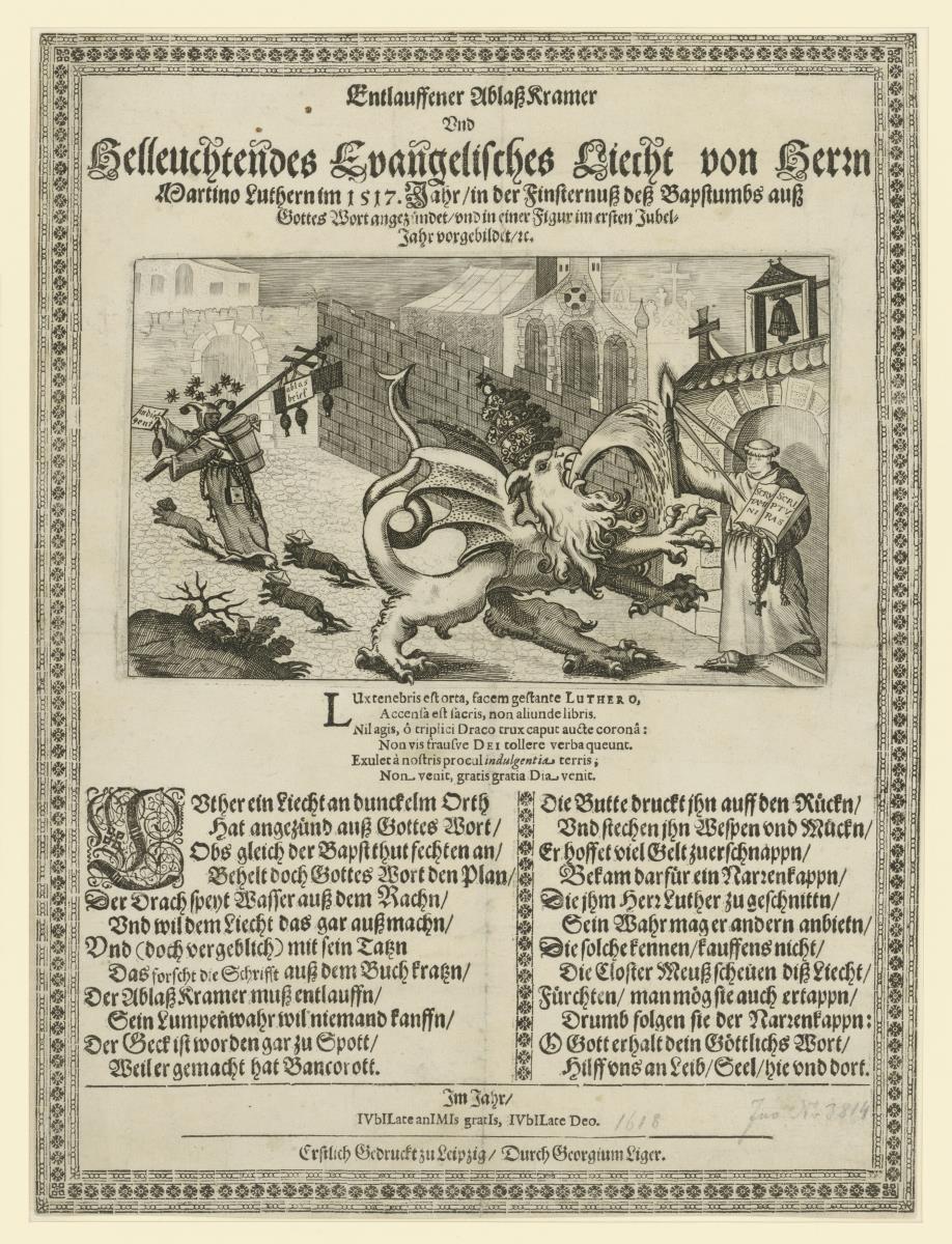 Entlauffener Ablaßkramer und helleuchtendes Evangelisches Liecht von Herrn MArtino Luthern im 1517. Jahr...