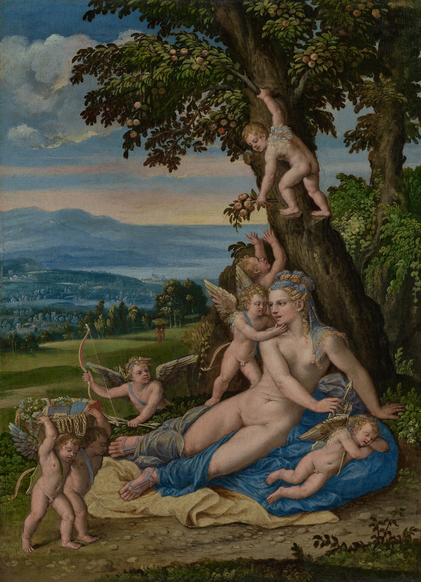Venus und Amoretten in einer Landschaft