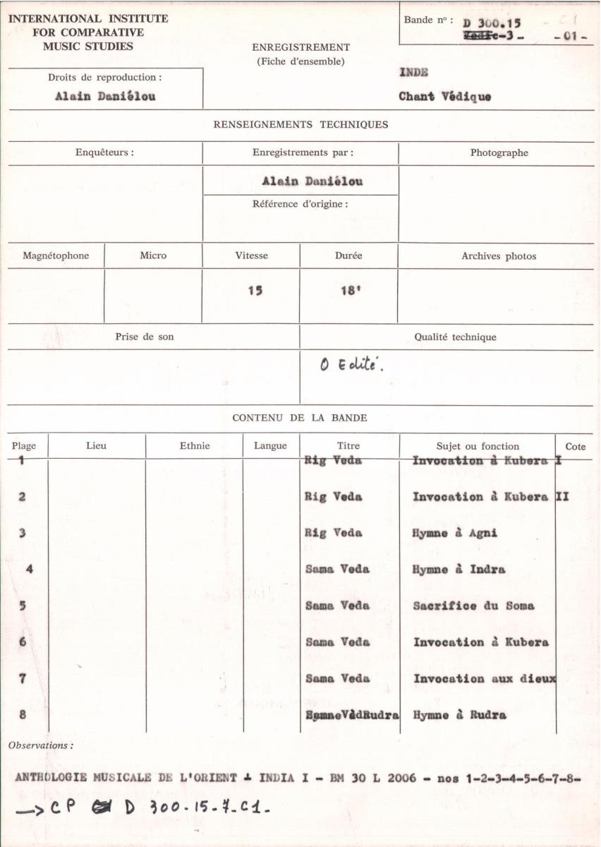 Inde / Chant Védique