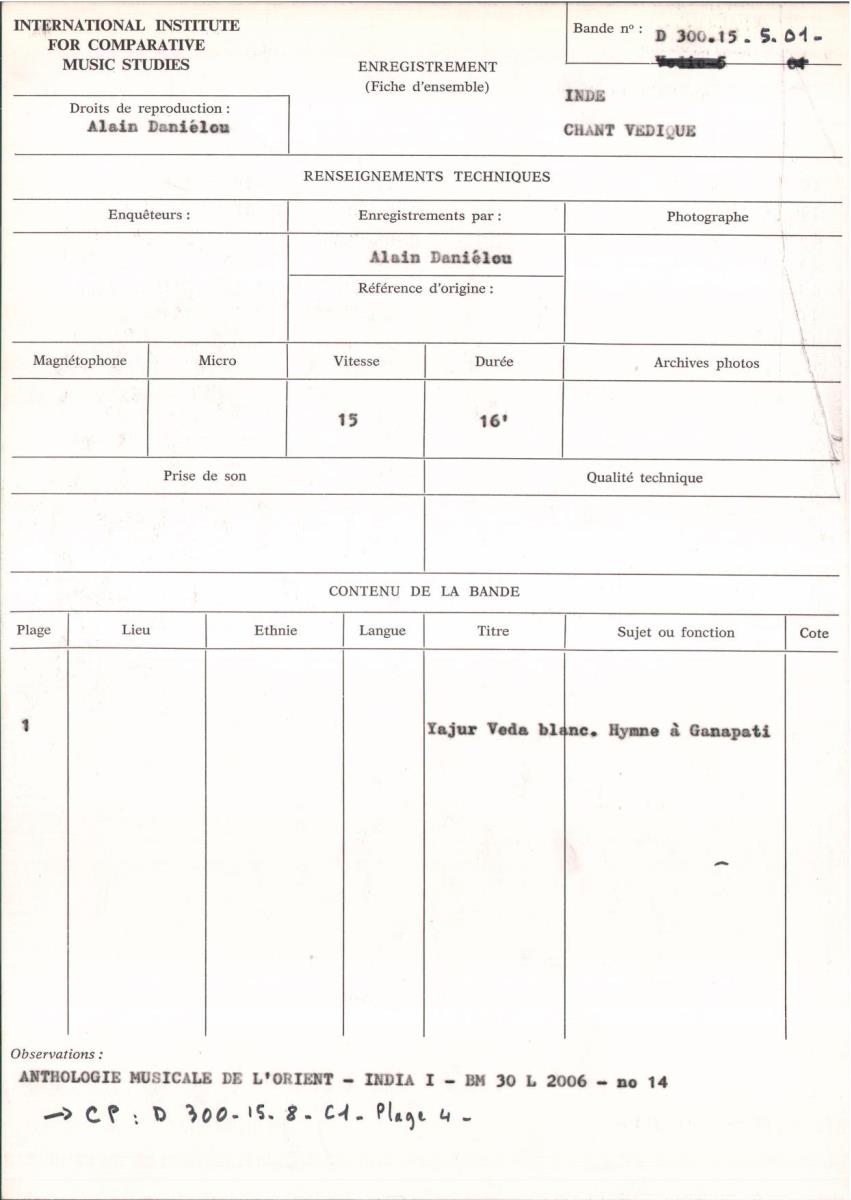 Inde / Chant Védique