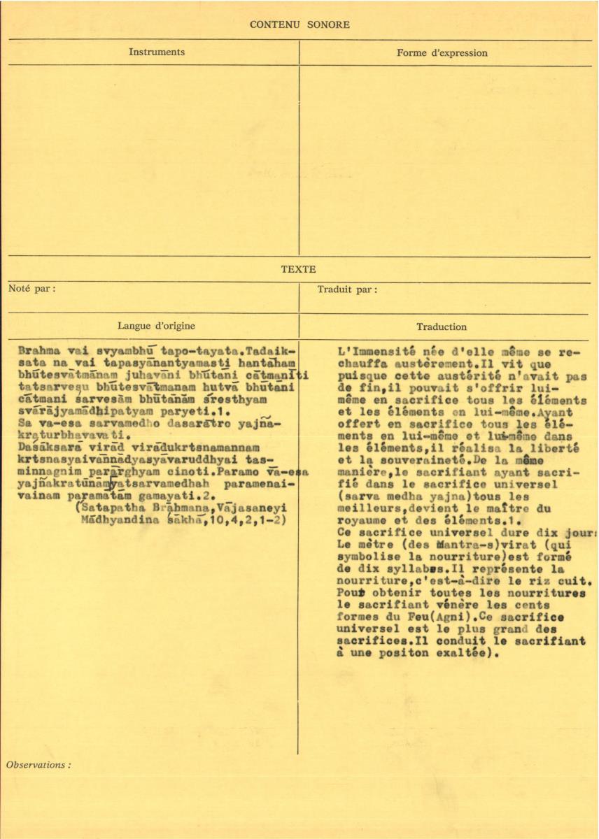 Inde / Chant Védique