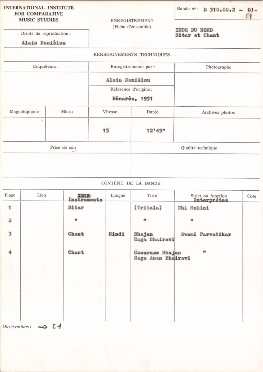 Inde du Nord / Sitar et chant