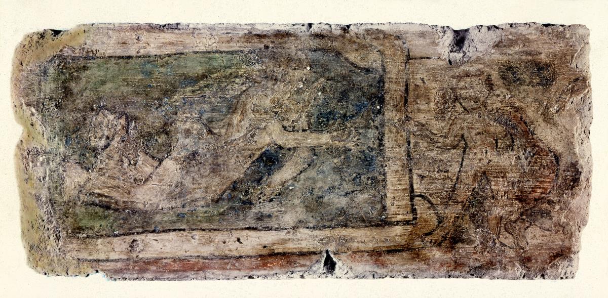Friesfragment mit menschlichen Gestalten