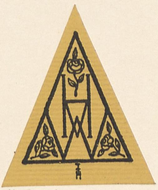 Vignette mit Monogramm HVW und drei Rosen