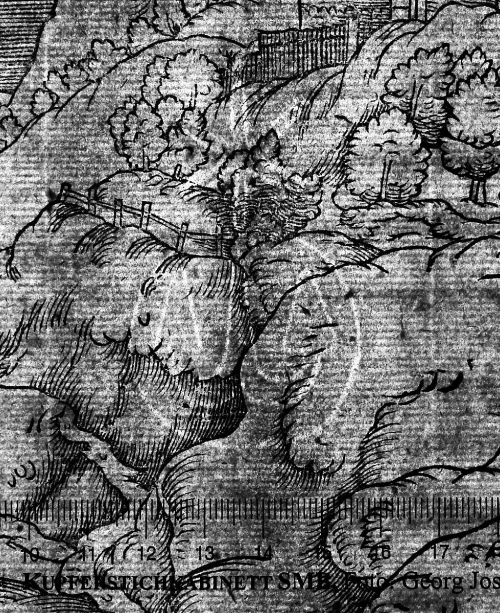 Labyrinthus - das große Liebesgarten-Labyrinth mit Reitern, einem lagernden Hirten und seiner Herde und der badenden Diana mit ihren Nymphen