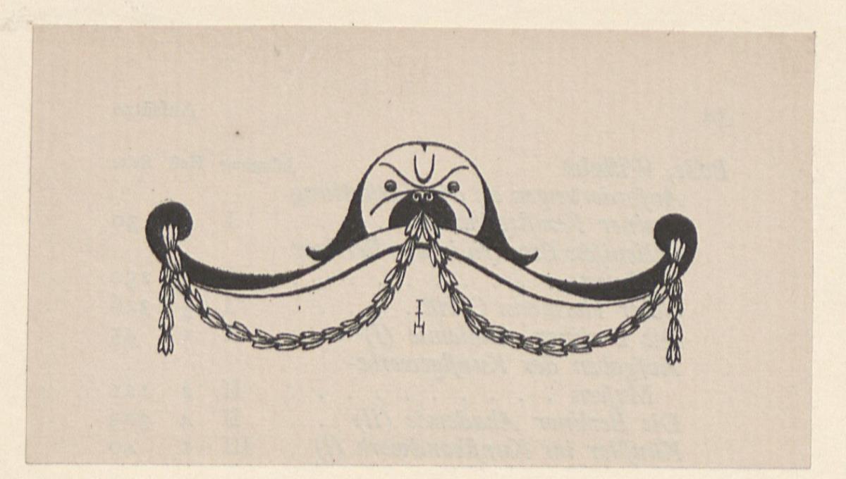 Vignette Geometrisch stilisierter Kopf und Girlande