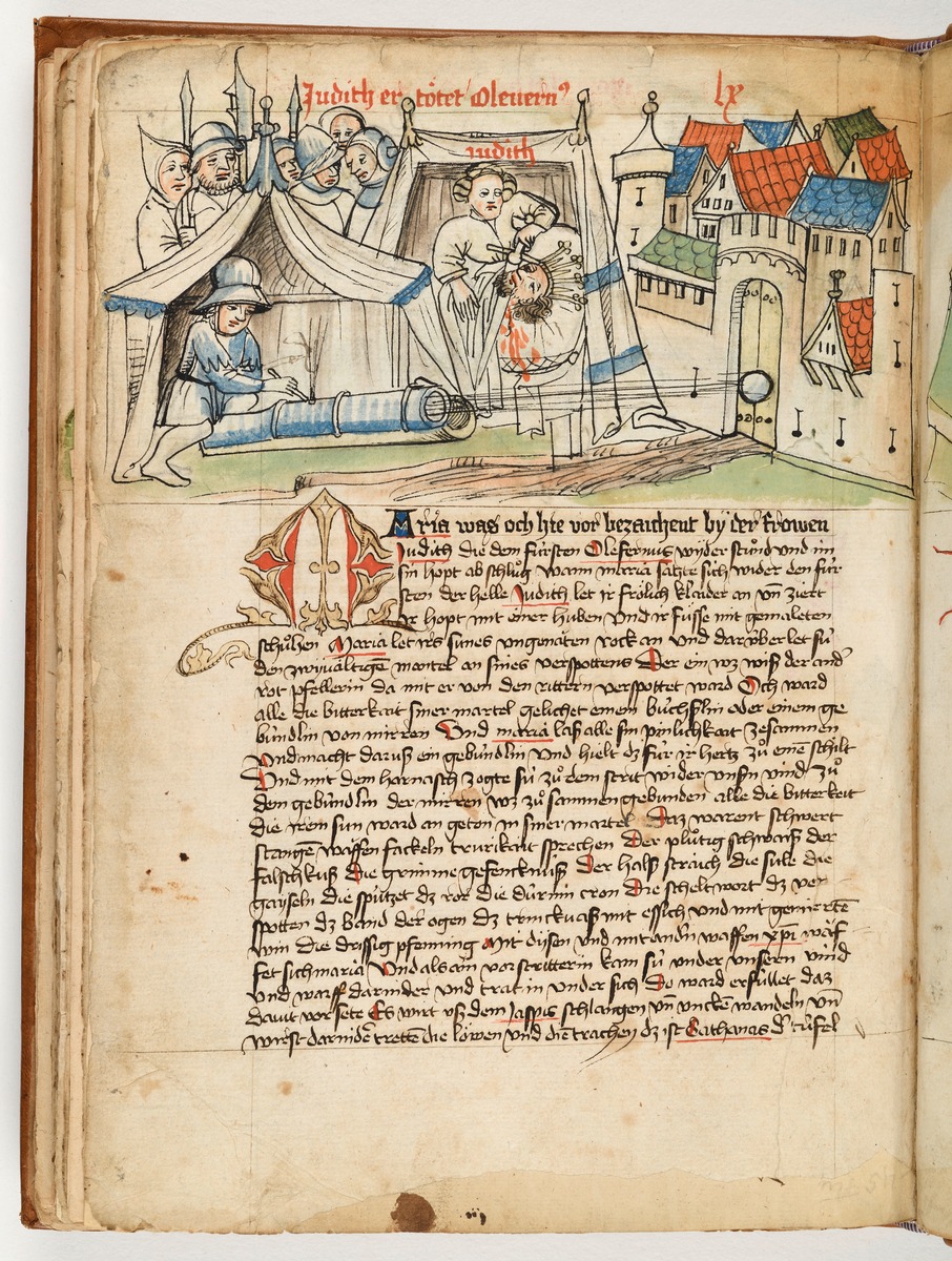 Judith tötet Holofernes. in: Speculum humanae Salvationis
