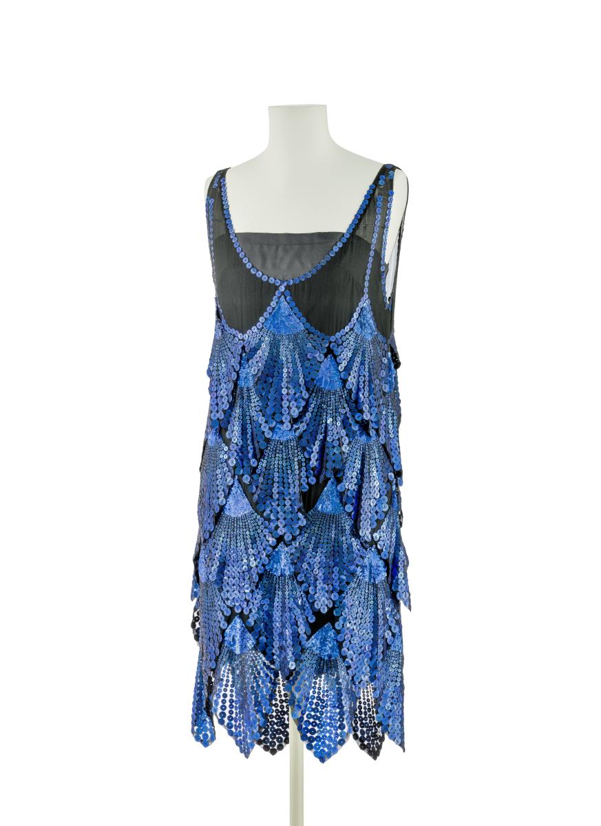 Tanzkleid mit blau schillernden Pailletten "Sorrente"