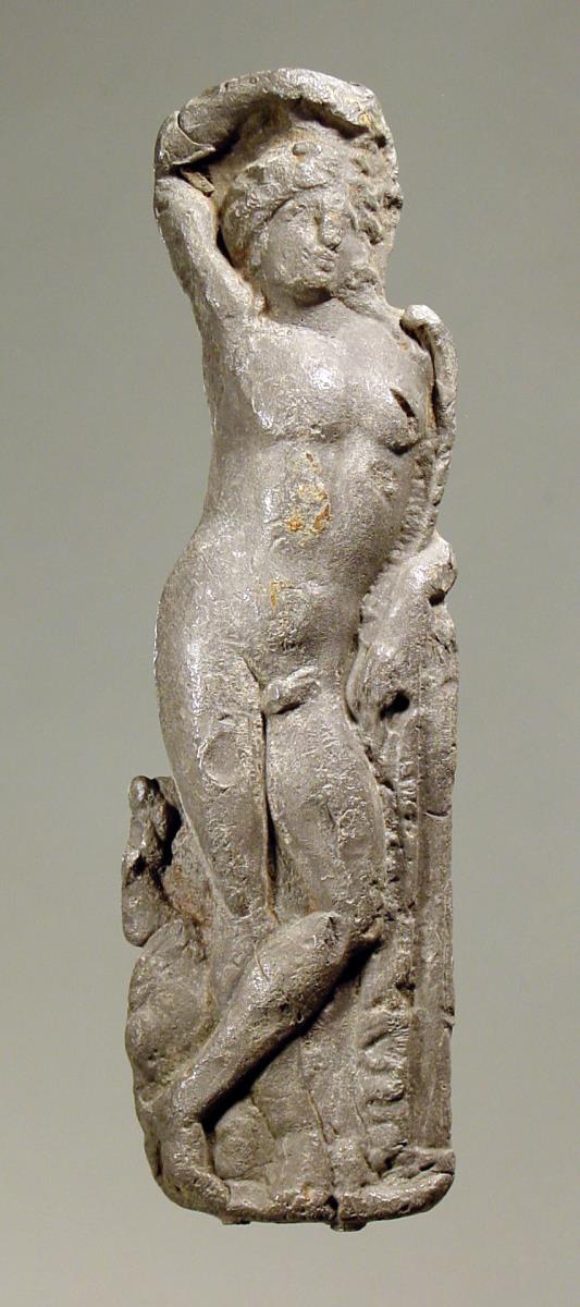 Bleirelief mit Bacchusfigur