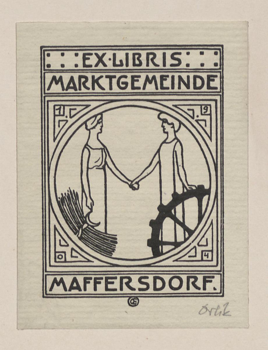 Exlibris Marktgemeinde Maffersdorf (bei Reichenberg)