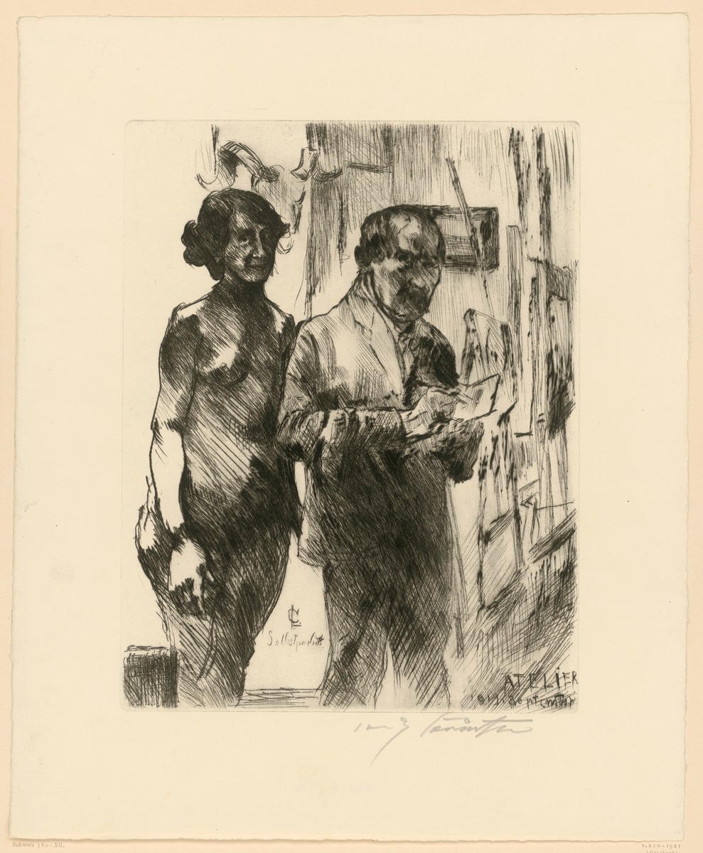 Im Atelier (Blatt 12 aus: Bei den Corinthern)