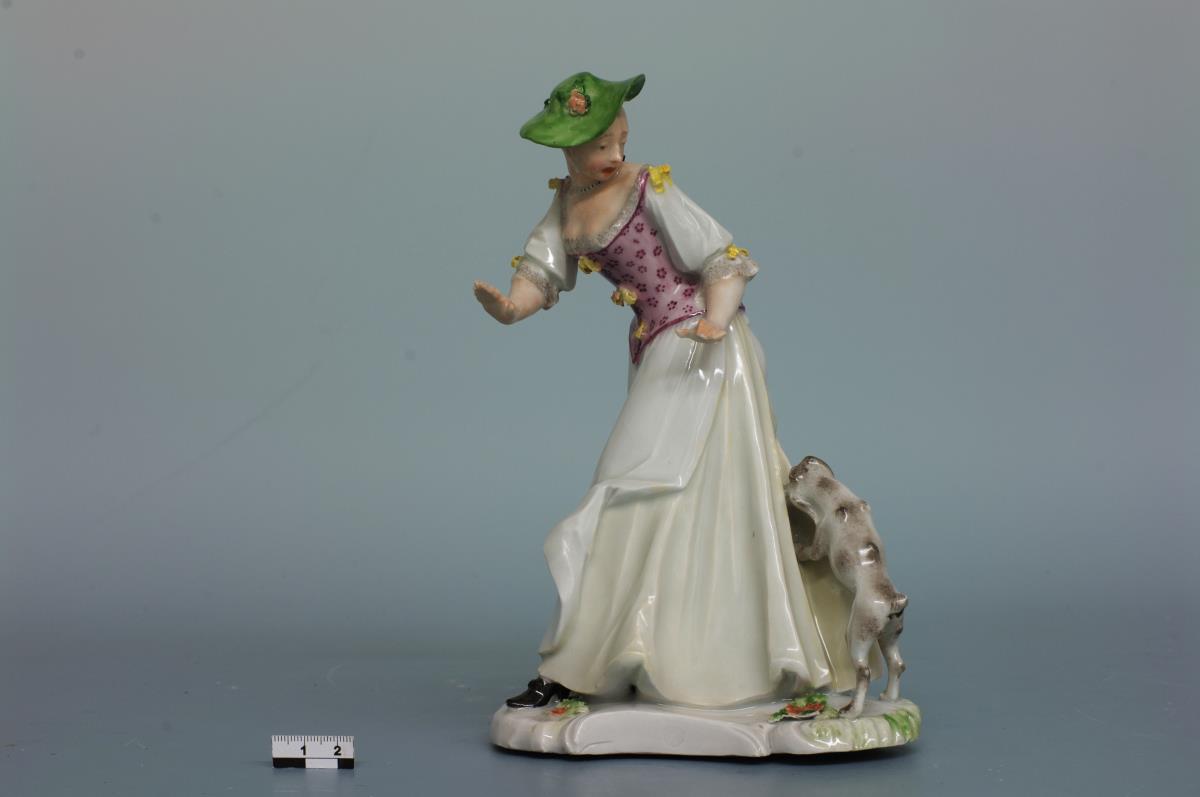 Dame, von Hund angefallen
