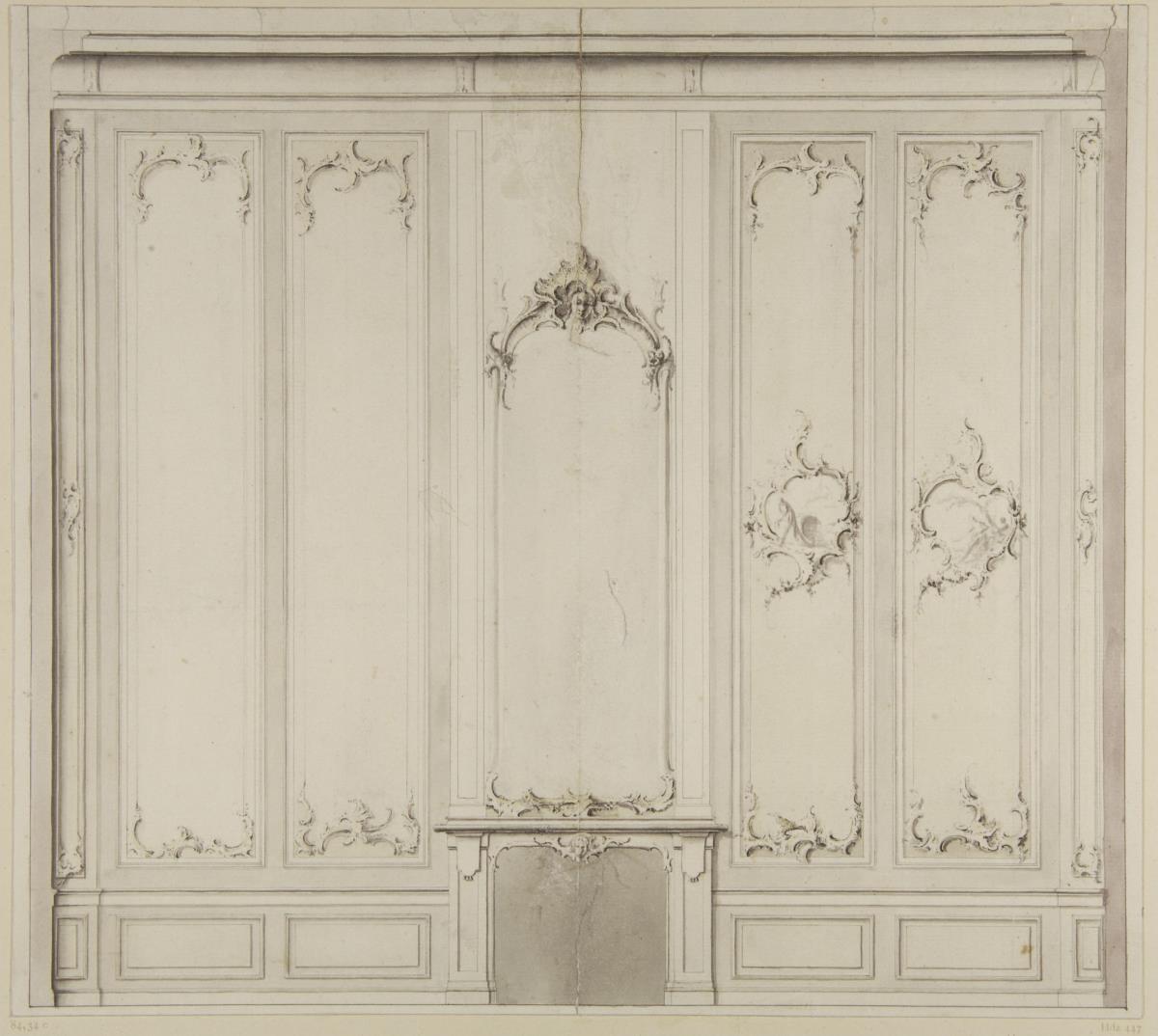 Entwurf für eine Wandvertäfelung im Schloss Mannheim