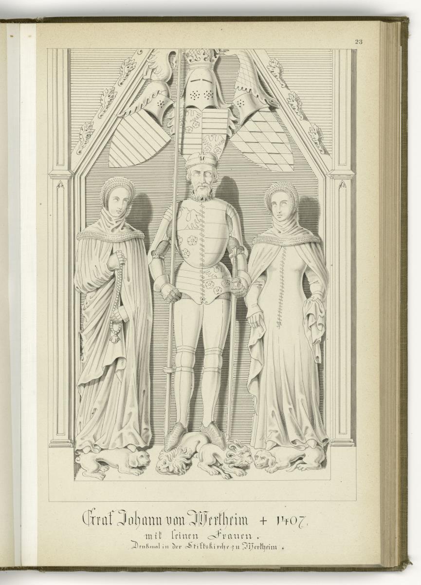 Graf Johann von Wertheim, gest. 1407, und zwei Gemahlinnen, Stiftskirche Wertheim a. Main