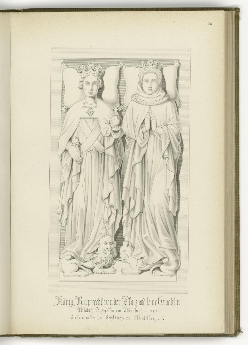 König Ruprecht von der Pfalz, gest. 1410,  und seine Gemahlin Elisabeth, Burggräfin von Nürnberg, Hlg.Geistkirche Heidelberg