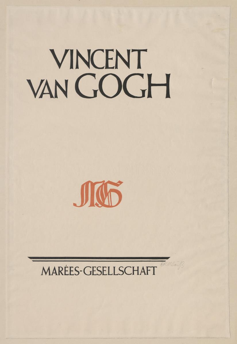 Probedruck des Titelblatts zu der Mappe Vincent van Gogh