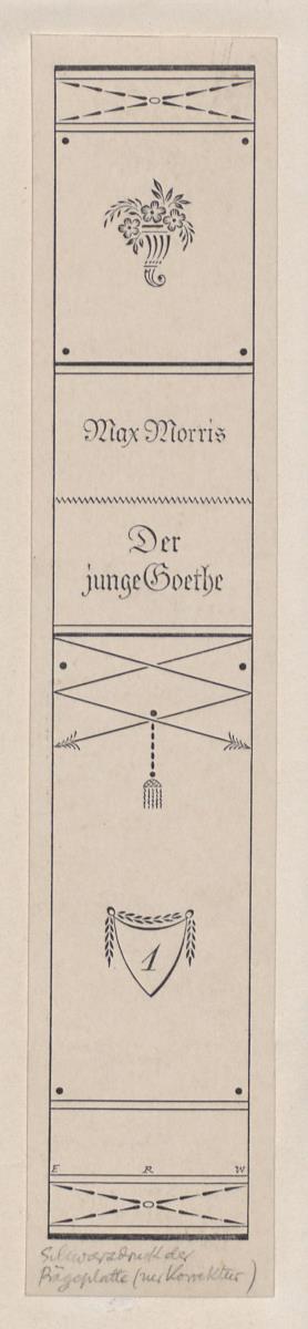 Schwarzdruck der Prägeplatte zu Max Morris, Der junge Goethe