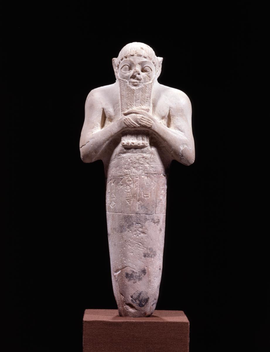 Gründungsurkunde in Form einer Statuette mit Inschrift des Königs Lugalkisalsi