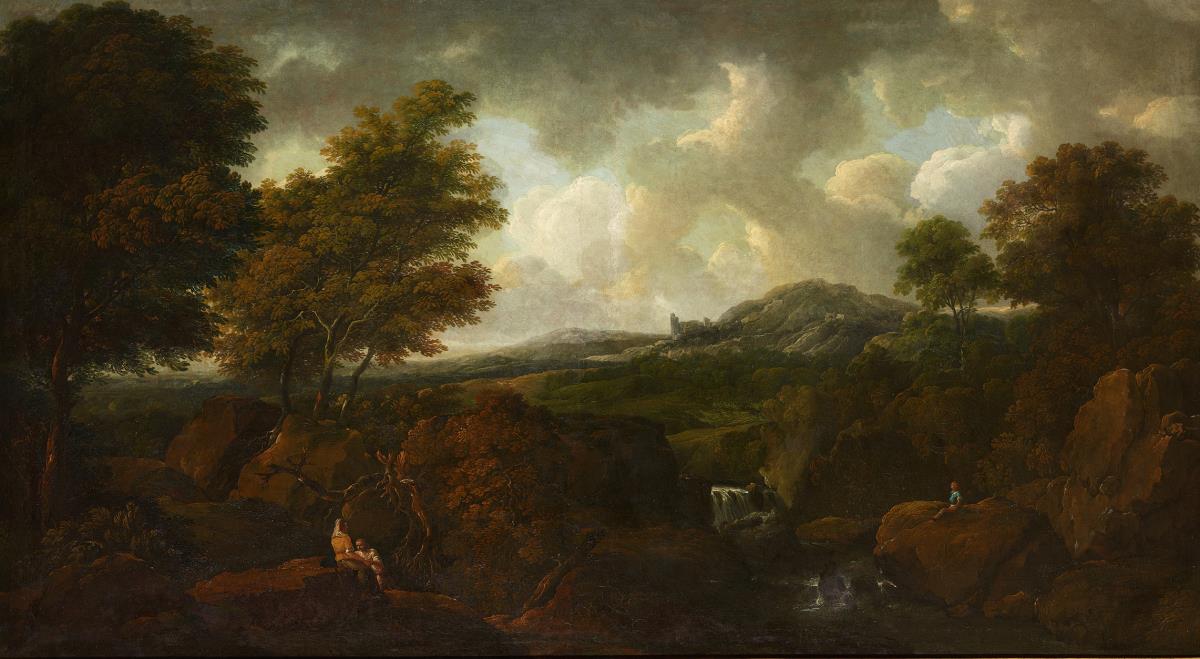 Landschaft mit Wasserfall